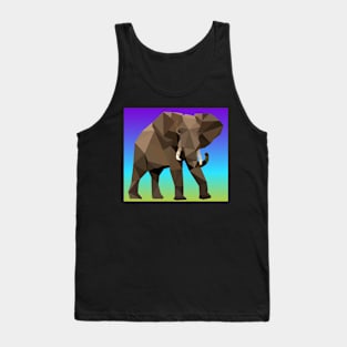 Blue Geo Elephant Tank Top